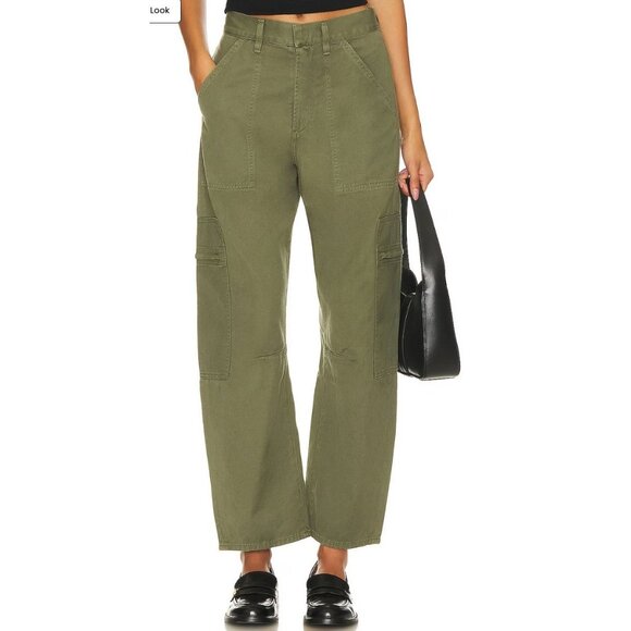 Citizens of Humanity Marcelle Low Slung Cargo Green Pants-sz 27 - Picture 1 of 13